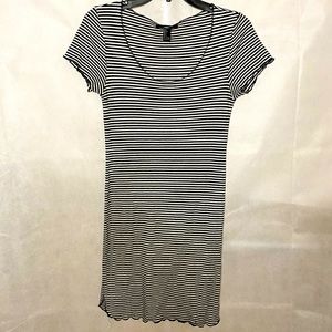 Black and White Striped Mini Dress